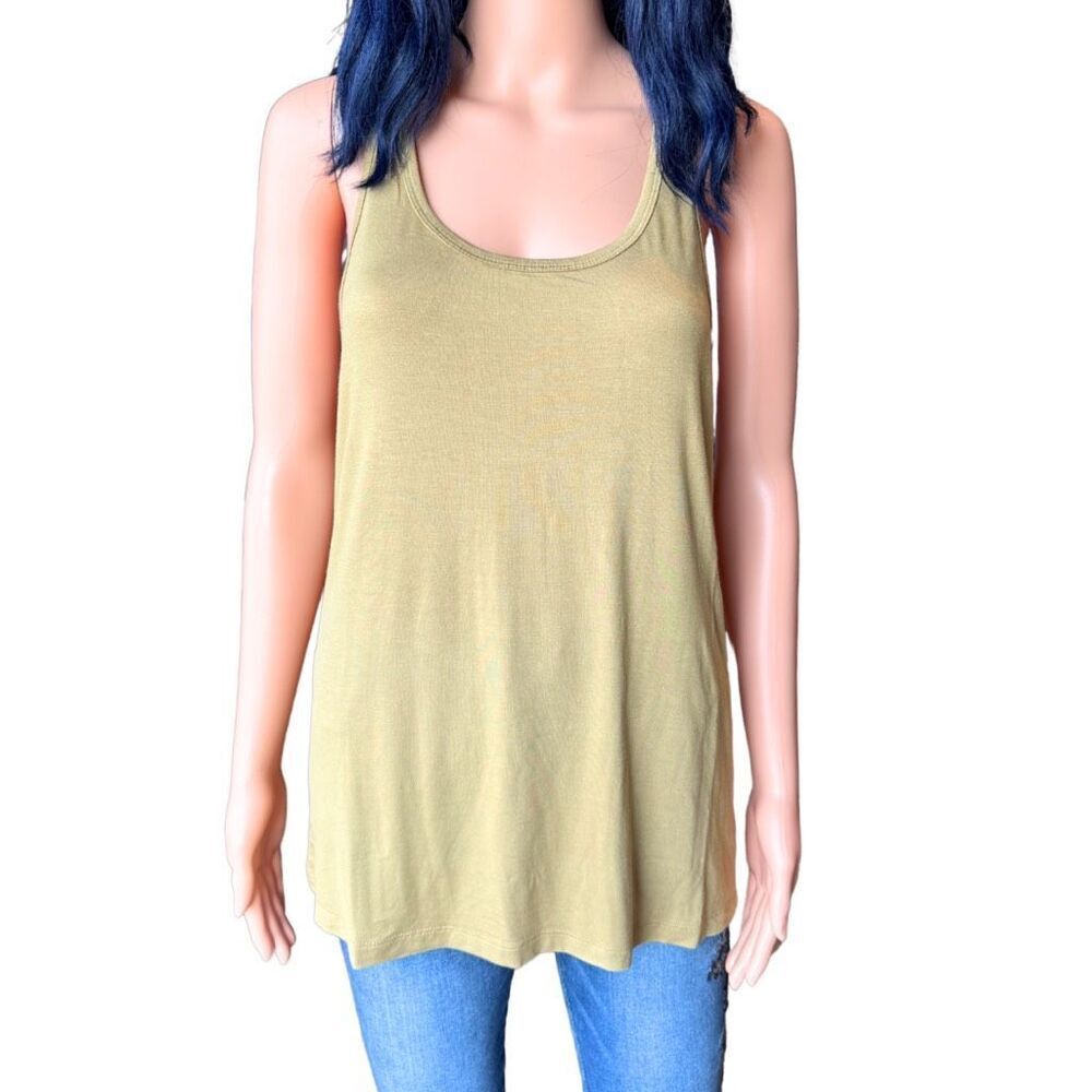 Fiestar Olive Green Racerback Tank Top Basic Casual Summer Boho NWOT Medium